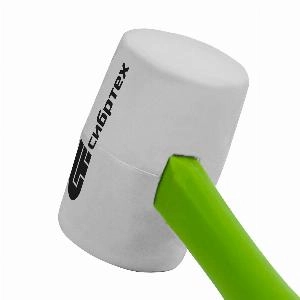 Киянка резиновая, 450 г, белая резина, фибергласовая рукоятка Сибртех