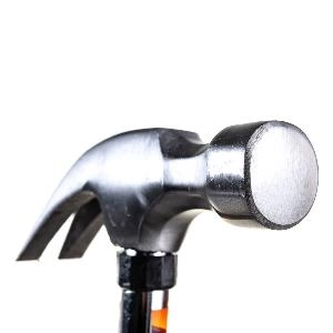 Молоток-гвоздодер, 450 г, боек 27 мм, металлическая трубчатая обрезиненная рукоятка Sparta