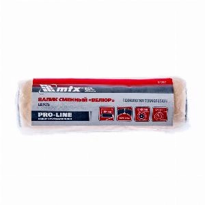 Валик сменный "Велюр" Pro, 180 мм, ворс 4 мм, D 48 мм, D ручки 6мм, шерсть 50%, полиакрил 50% MTX