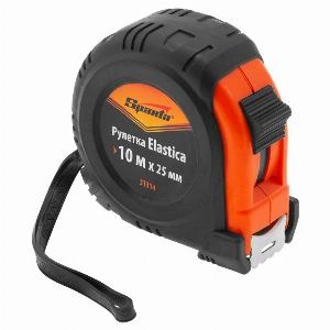 Рулетка Elastica,10 м х 25 мм,обрезиненный корпус Sparta