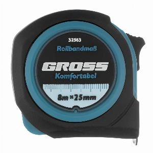 Рулетка Komfortabel 8 м х 25 мм,обрезиненный корпус Gross