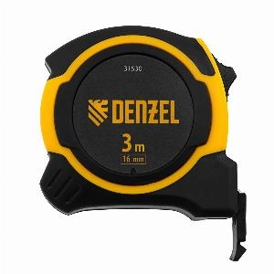 Рулетка 3мx16мм, двухкомп. корпус, магнитный обрезиненный зацеп Denzel