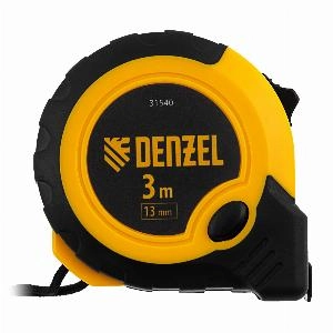 Рулетка 3мx13мм, двухкомп. корпус, кнопка-пауза Denzel