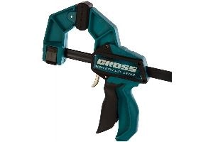 Струбцина реечная, быстрозажимная, пистолетного типа, пошаговый механизм, пластиковый корпус, 600мм Gross