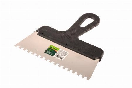 Шпатель из нержавеющей стали, 200 мм, зуб 6 х 6 мм, пластмассовая ручка Сибртех