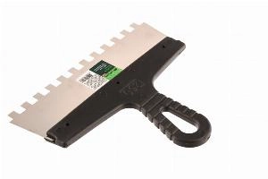 Шпатель из нержавеющей стали, 250 мм, зуб 10 х 10 мм, пластмассовая ручка Сибртех